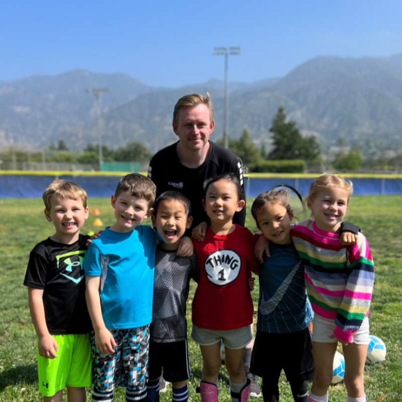 Children and professional soccer coach, coach matt. Kids play soccer and learn soccer with socal youths ports