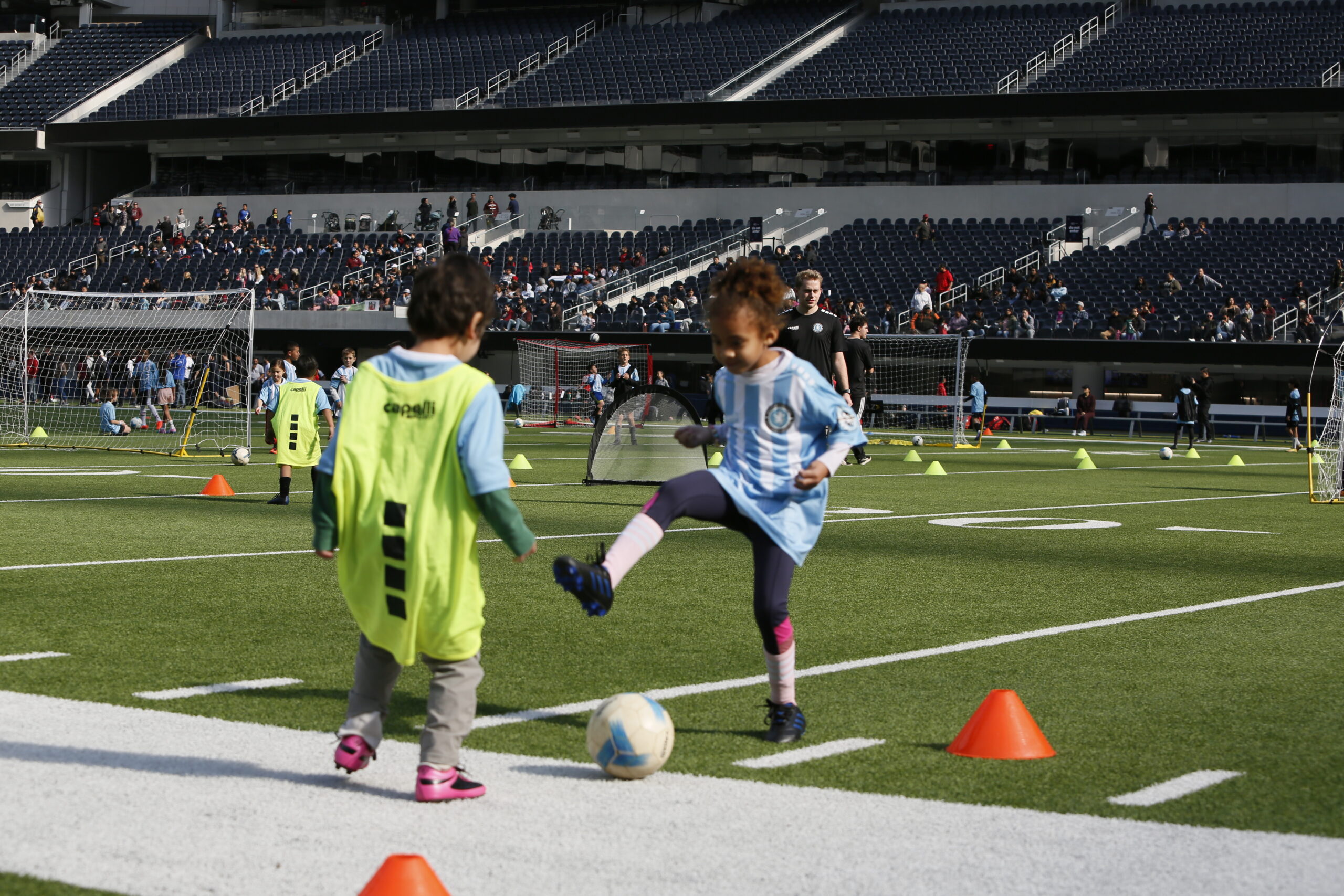 Young soccer players in a heated competition under Pasadena skies