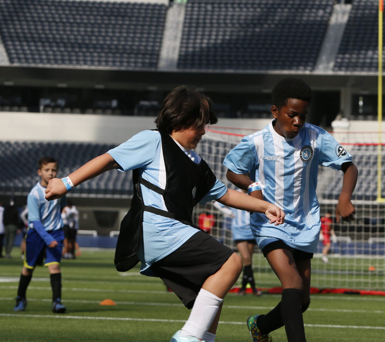Pasadena Youth Soccer League kids in action during a local game