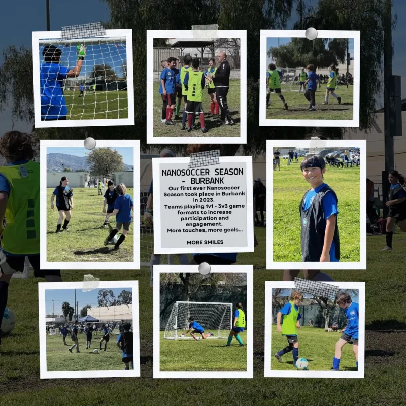 Burbank Soccer League children. kids in a soccer class or clinic in Burbank
