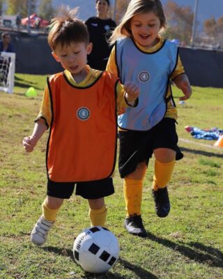 Children enjoying youth soccer class in Los Angeles